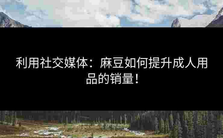 利用社交媒体：麻豆如何提升成人用品的销量！
