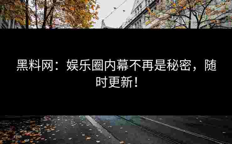 黑料网：娱乐圈内幕不再是秘密，随时更新！