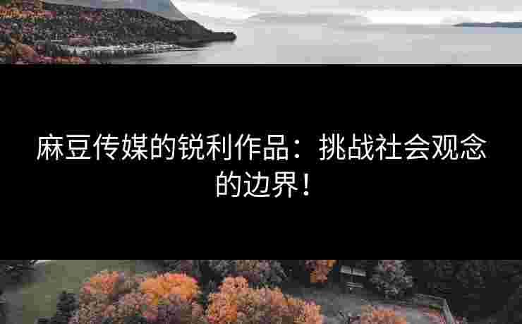 麻豆传媒的锐利作品：挑战社会观念的边界！